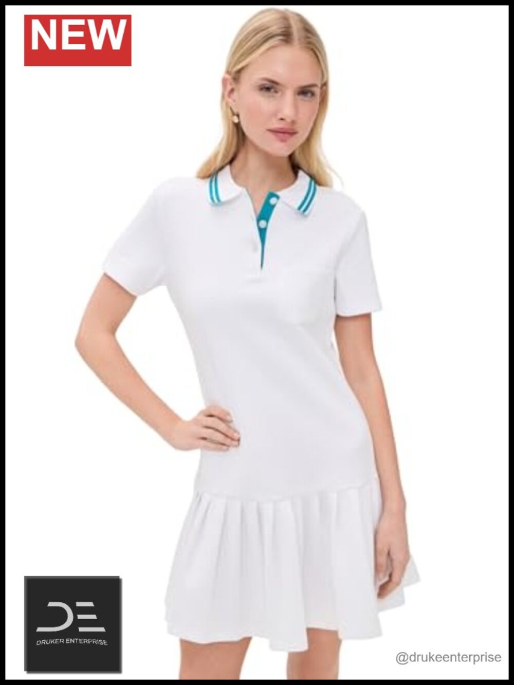 Women's Striped Drop Waist Pleated Mini Dress
